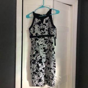 Black and white cocktail dress